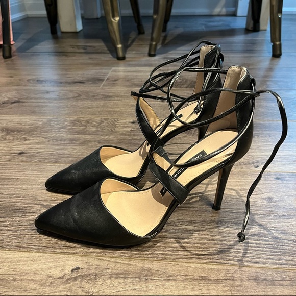 French Connection Black Strappy Heels - Picture 2 of 2